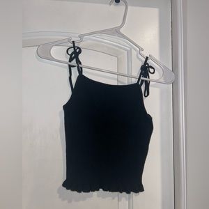 Abercrombie and fitch ribbed knit shoulder tie tank